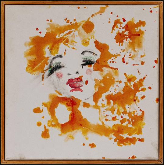 Loulou from the Moulin Rouge, mixed media work by Nana Bors